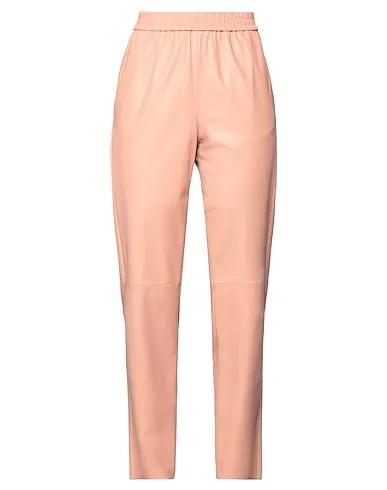 Light pink Leather Casual pants