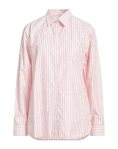 Light pink Plain weave Patterned shirts & blouses