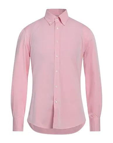 Light pink Plain weave Solid color shirt