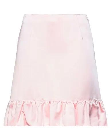 Light pink Satin Midi skirt