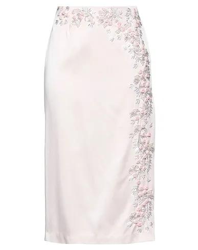 Light pink Satin Midi skirt