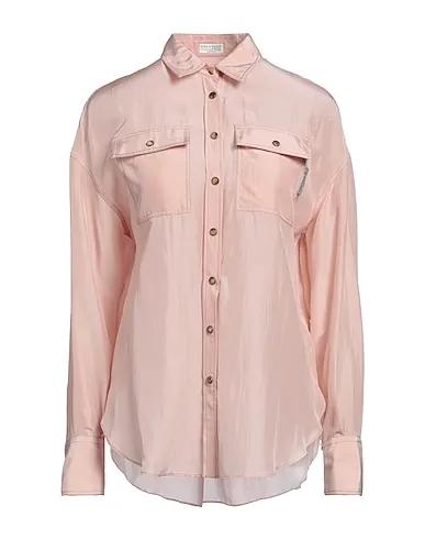 Light pink Satin Silk shirts & blouses