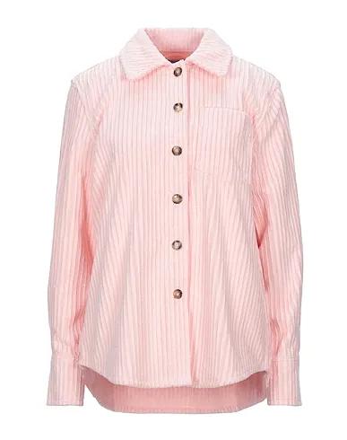 Light pink Velour Solid color shirts & blouses