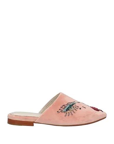 Light pink Velvet Mules and clogs