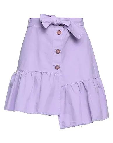 Light purple Canvas Mini skirt