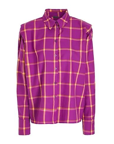 Light purple Checked shirt CHECK PADDED SHOULDER SHIRT
