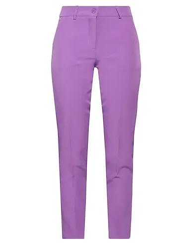 Light purple Cotton twill Casual pants