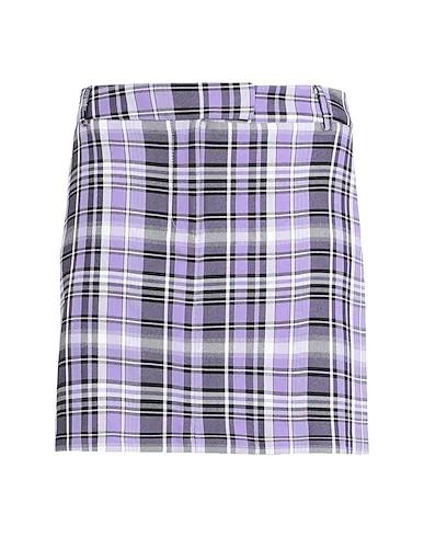 Light purple Cotton twill Mini skirt