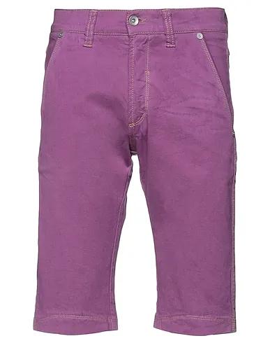 Light purple Cotton twill Shorts & Bermuda