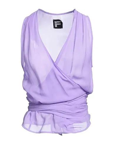 Light purple Crêpe Solid color shirts & blouses