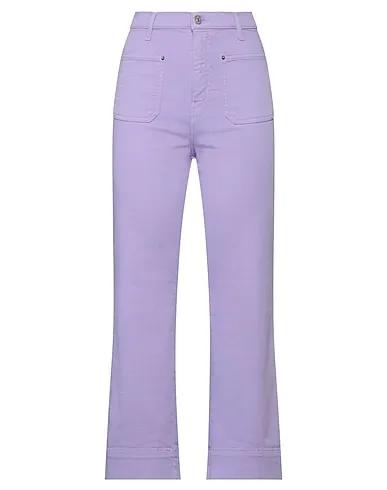 Light purple Gabardine Casual pants
