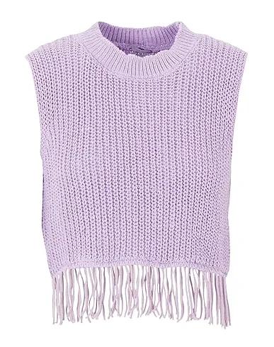 Light purple Knitted Sleeveless sweater