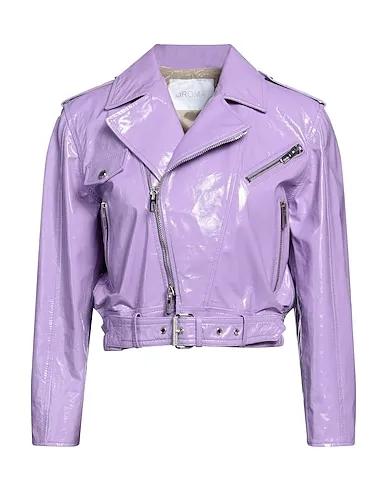 Light purple Leather Biker jacket