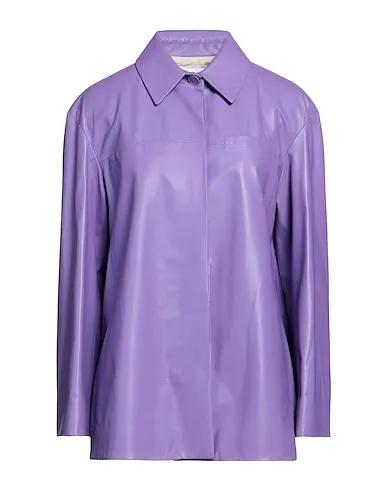 Light purple Leather Full-length jacket