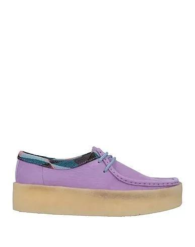 Light purple Leather Laced shoes