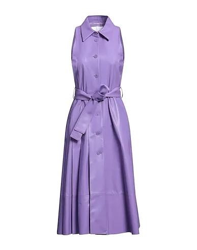 Light purple Leather Midi dress