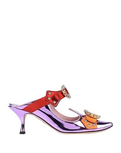 Light purple Leather Mules and clogs