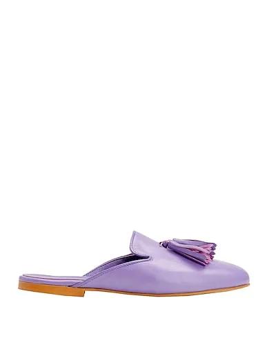 Light purple Leather Mules and clogs LEATHER TASSEL MULES
