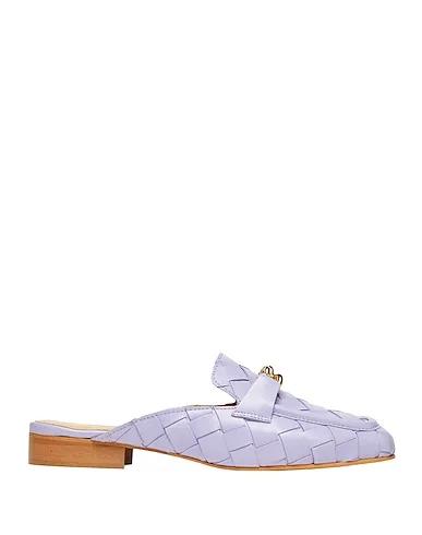 Light purple Mules and clogs EMBELLISHED WOVEN LEATHER MULES
