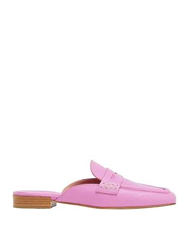 Light purple Mules and clogs LEATHER SQUARE TOE PENNY LOAFERS
