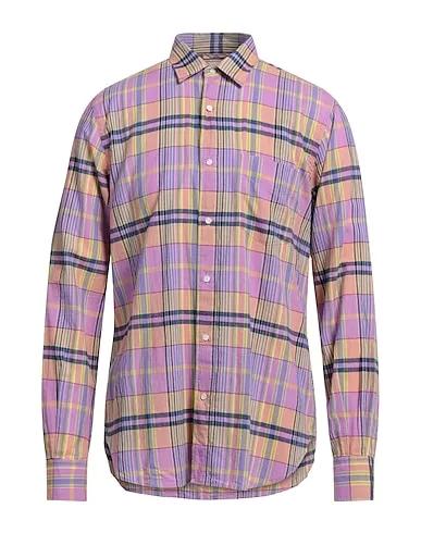 Light purple Plain weave Checked shirt