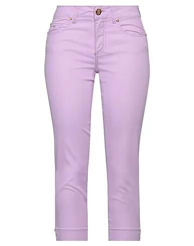 Light purple Plain weave Cropped pants & culottes