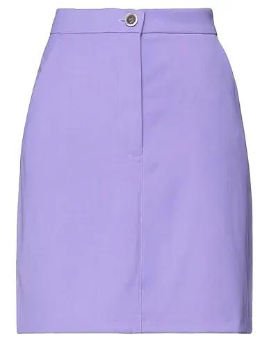 Light purple Plain weave Mini skirt