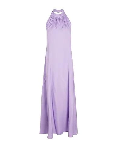 Light purple Satin Long dress HALTER MAXI DRESS
