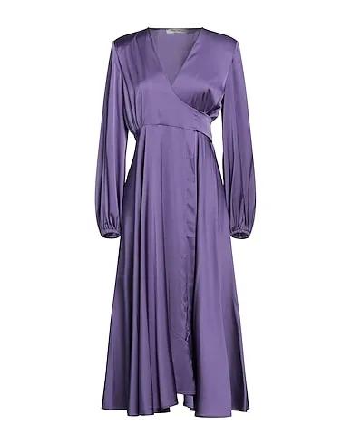 Light purple Satin Midi dress