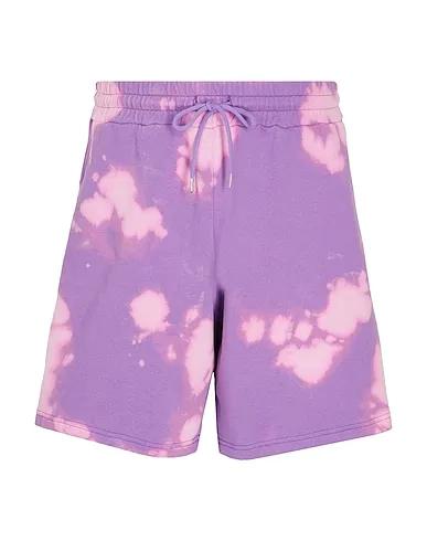 Light purple Shorts & Bermuda ORGANIC COTTON TIE & DYE CREWNECK SHORTS
