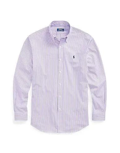 Light purple Striped shirt CUSTOM FIT STRIPED STRETCH POPLIN SHIRT