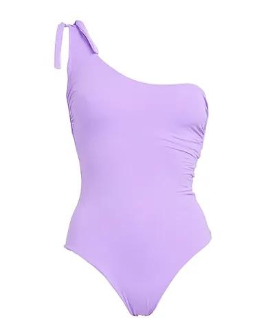 Light purple Synthetic fabric One-piece swimsuits
