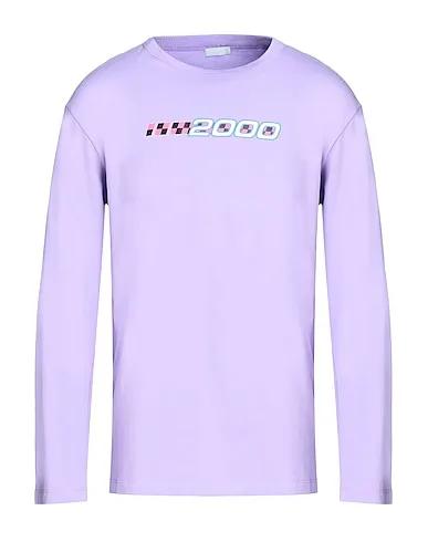 Light purple T-shirt ORGANIC COTTON L/SLEEVE T-SHIRT WITH  PRINT
