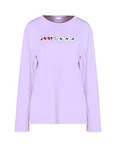 Light purple T-shirt PRINTED ORGANIC COTTON L/SLEEVE T-SHIRT