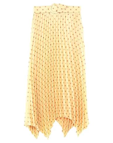 Light yellow Cotton twill Midi skirt