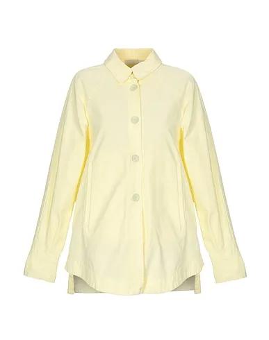 Light yellow Cotton twill Solid color shirts & blouses