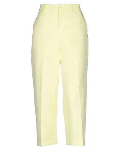 Light yellow Crêpe Cropped pants & culottes
