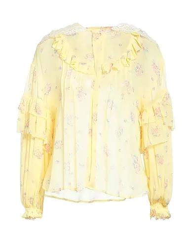 Light yellow Crêpe Floral shirts & blouses