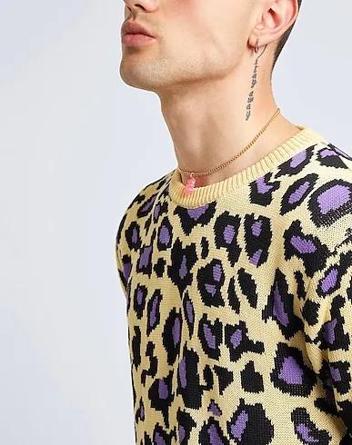 Light yellow Jacquard Sweater LEOPARD JACQUARD KNIT JUMPER