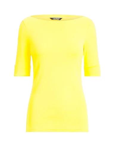 Light yellow Jersey Basic T-shirt COTTON BOATNECK TOP
