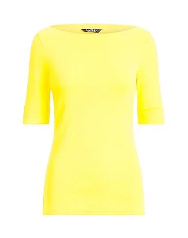 Light yellow Jersey Basic T-shirt COTTON BOATNECK TOP