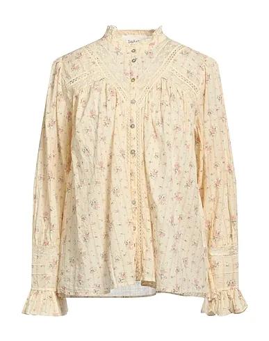 Light yellow Lace Floral shirts & blouses