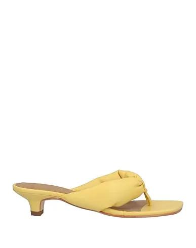 Light yellow Leather Flip flops