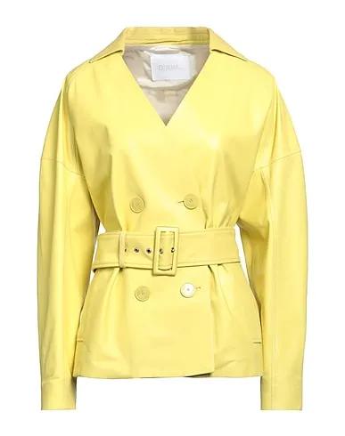 Light yellow Leather Full-length jacket