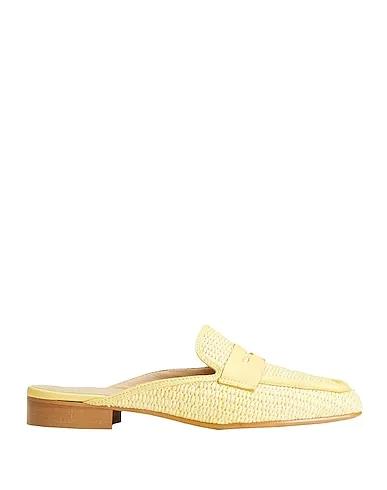 Light yellow Mules and clogs WOVEN RAFFIA PENNY MULES
