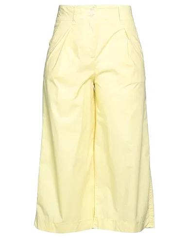Light yellow Plain weave Casual pants