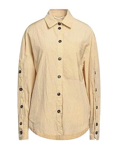 Light yellow Plain weave Checked shirt