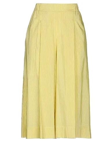Light yellow Plain weave Cropped pants & culottes