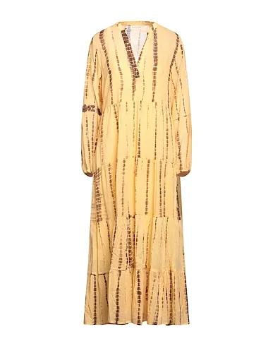 Light yellow Plain weave Long dress