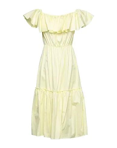 Light yellow Plain weave Midi dress